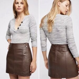 Free People Faux Leather Skirt